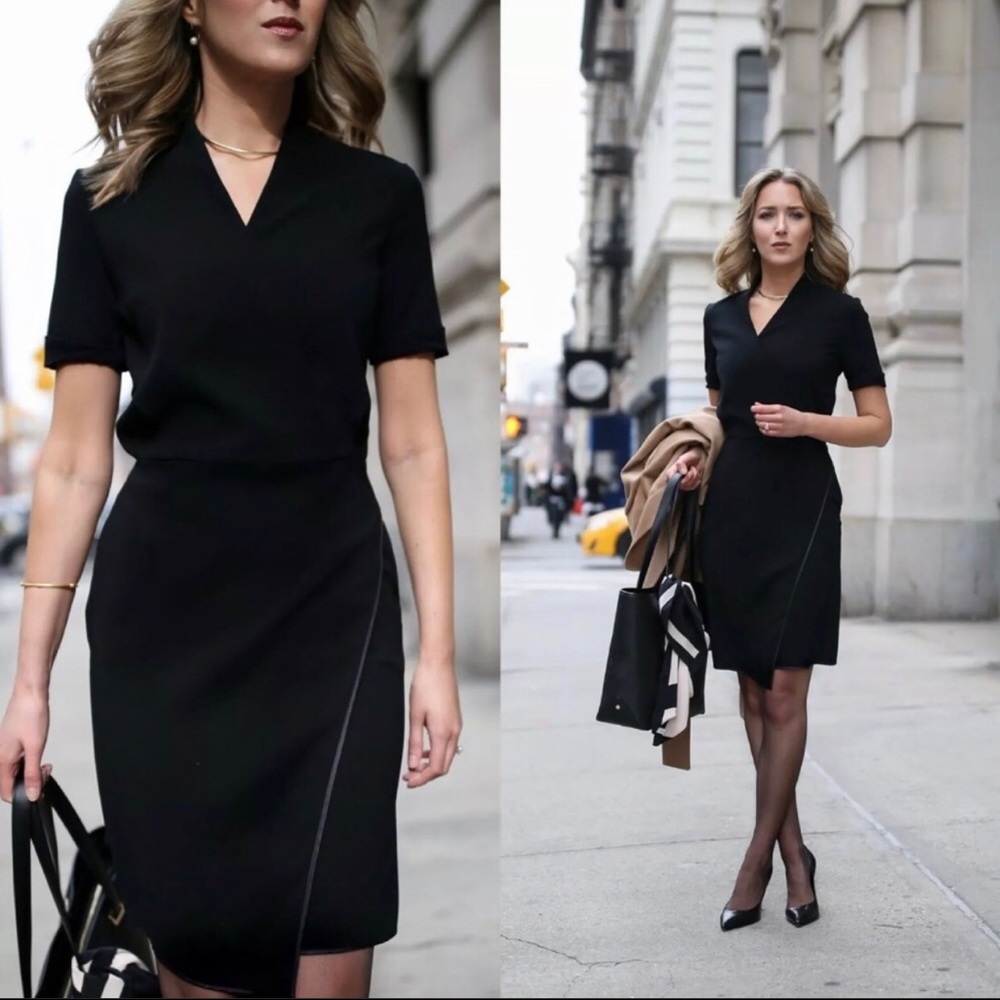 MM LaFleur Tory 2.0 black faux wrap. 16